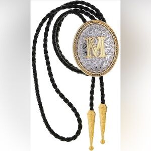 Women’s Western Tie Necklace - Initial “M”